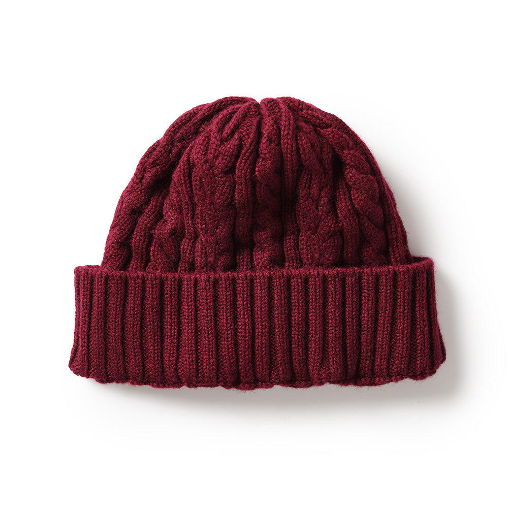 Cable Knit Cashmere Beanie (One Size / Various Colours)