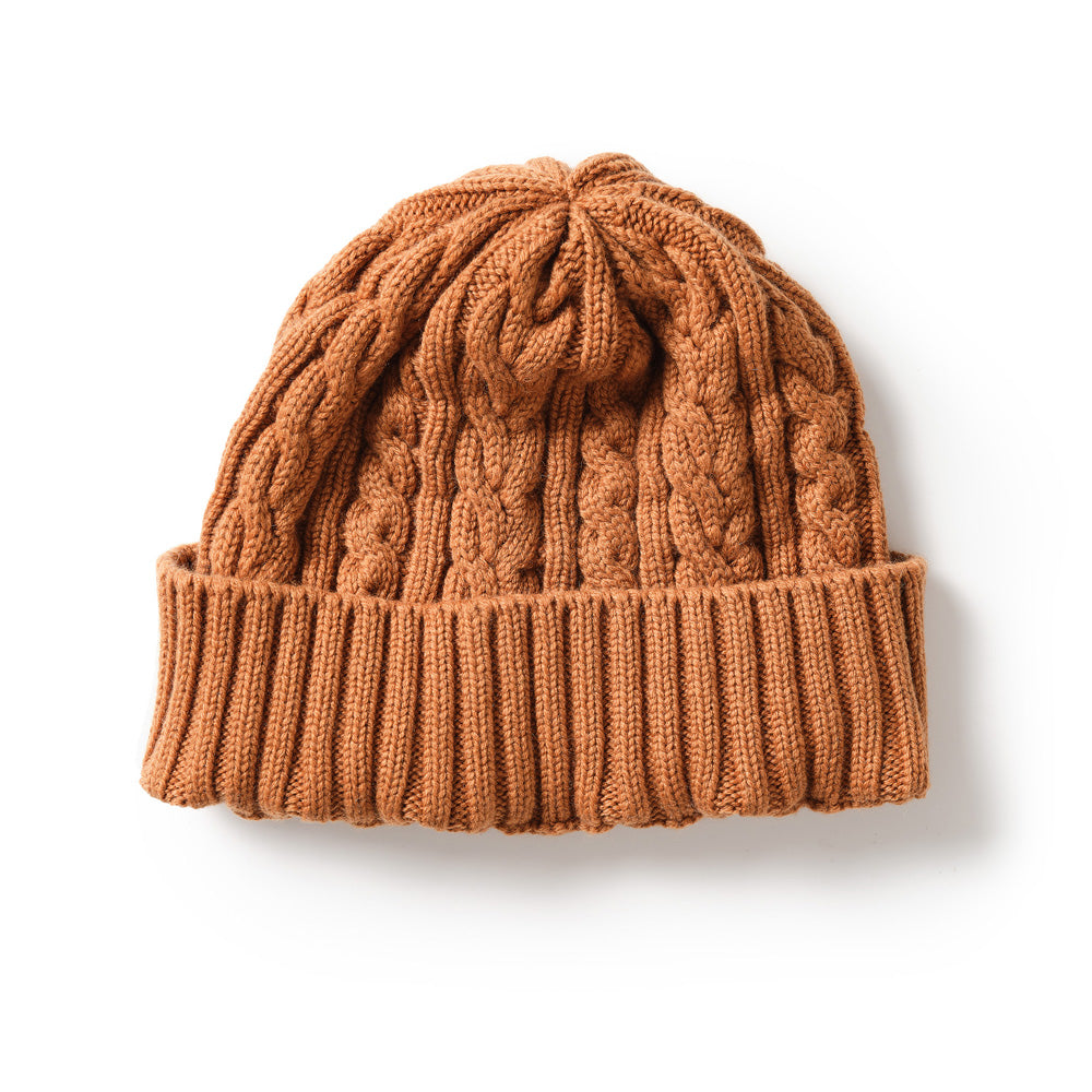 Cable Knit Cashmere Beanie (One Size / Various Colours)