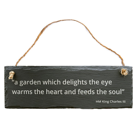 'Delights the Eye' Slate Plaque