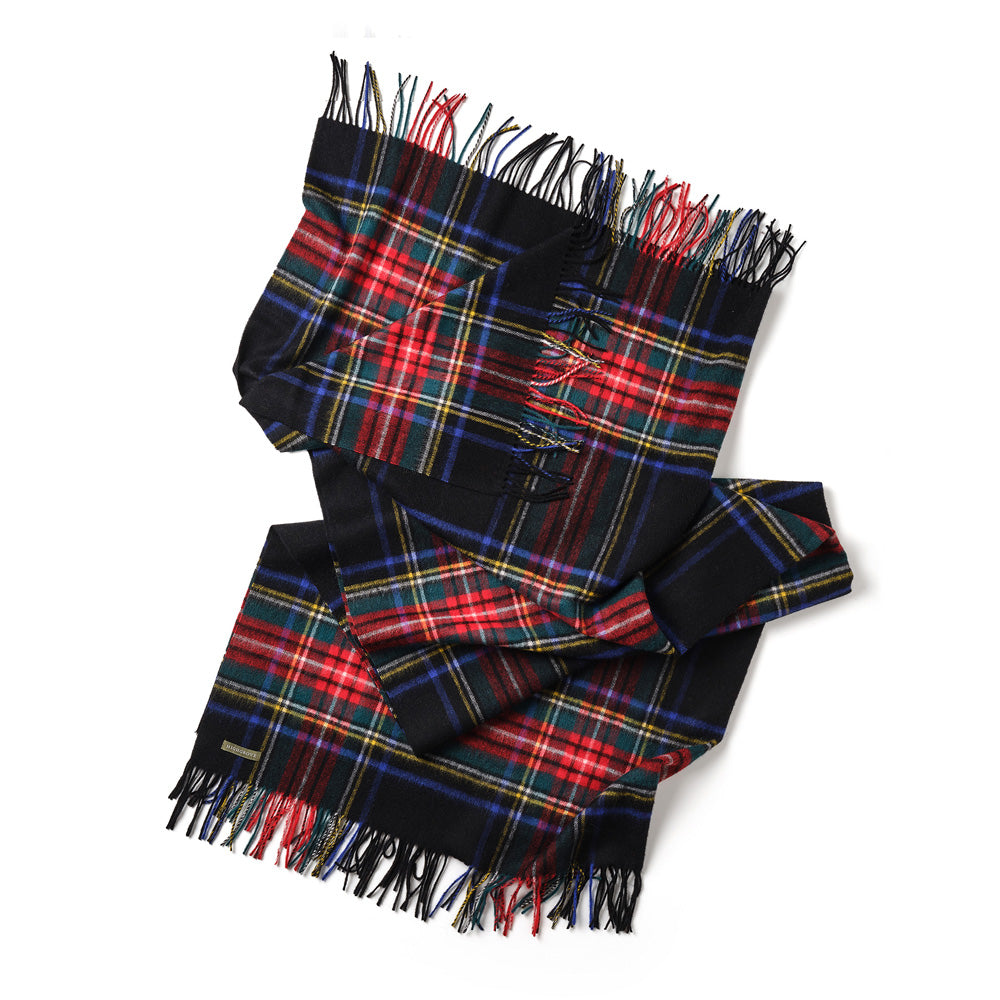 Lambswool Throw - Black Stewart