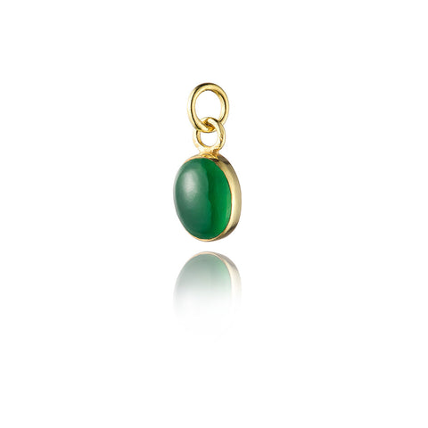 Oval Green Onyx Cabochon Charm