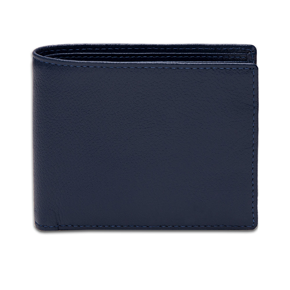 Marine Blue Curved Wallet with Coin Pocket