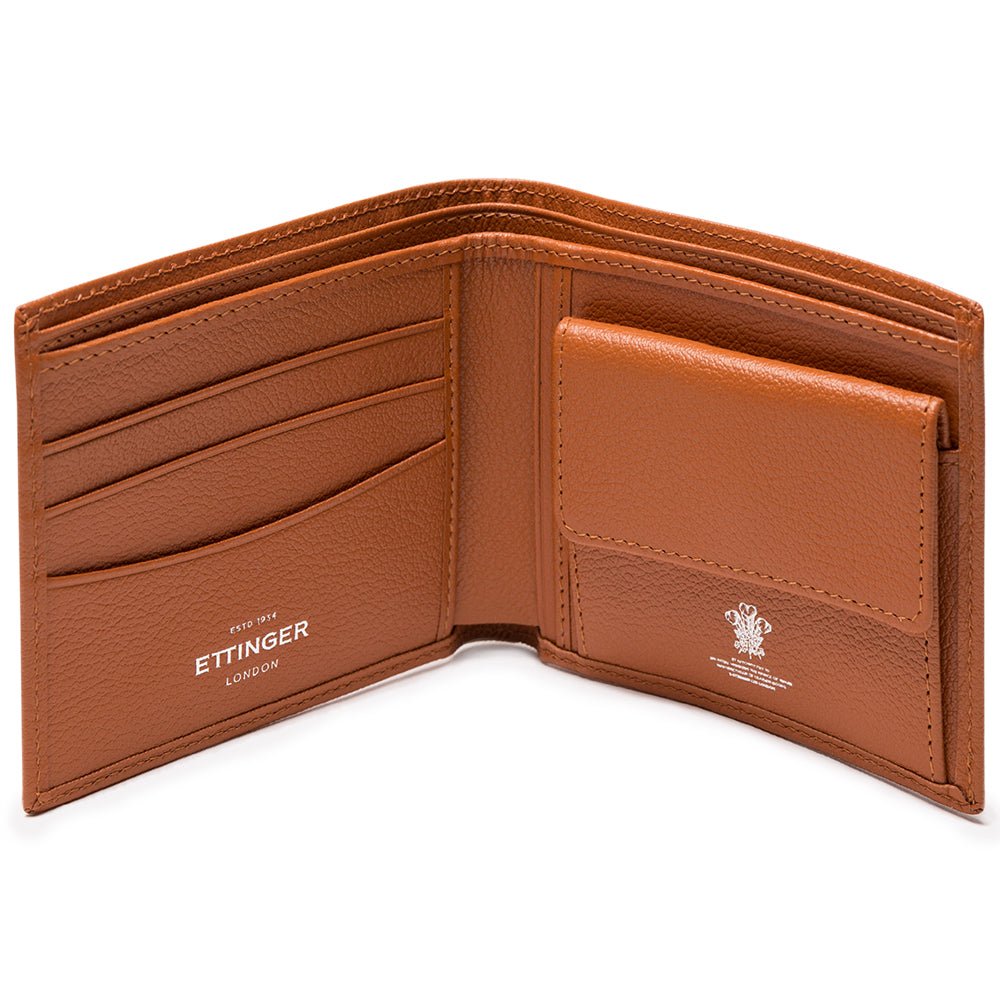 Tan Curved Wallet with Coin Pocket