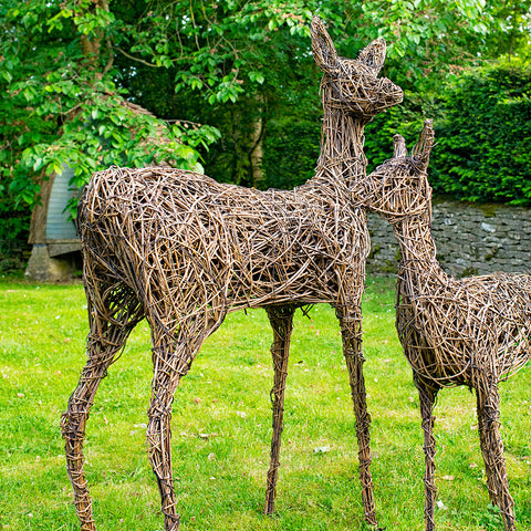 Roe Doe Deer Willow Sculpture