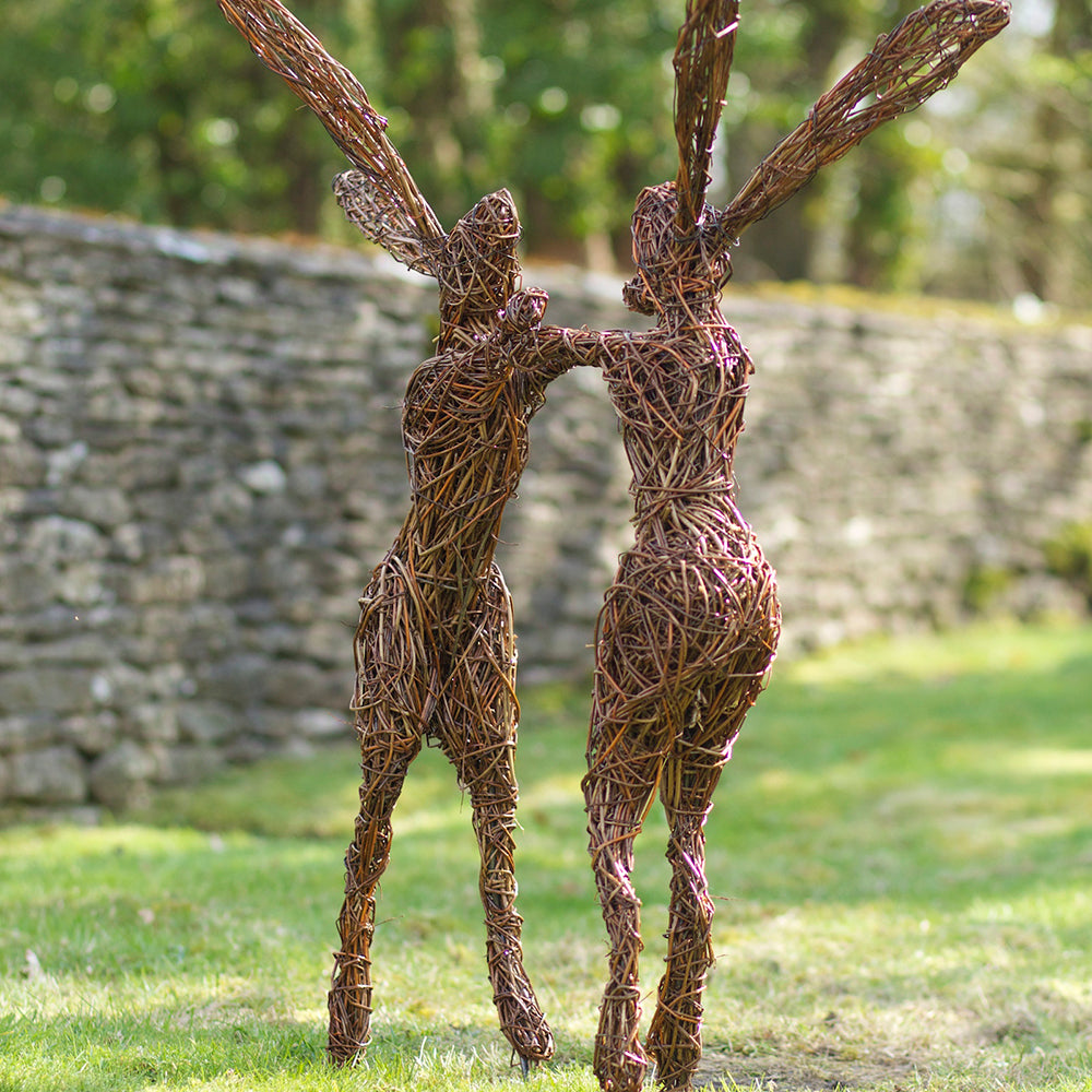 Dancing Hares Willow Sculptures