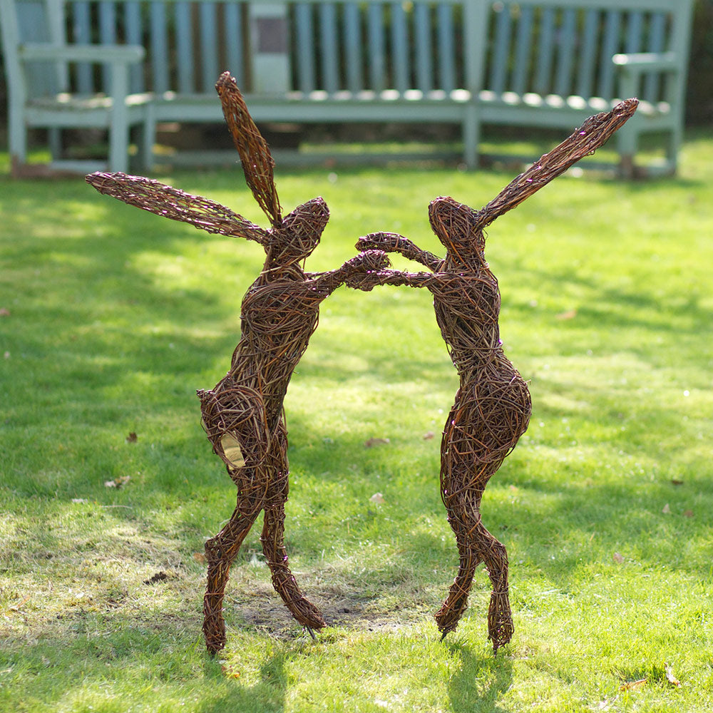 Dancing Hares Willow Sculptures