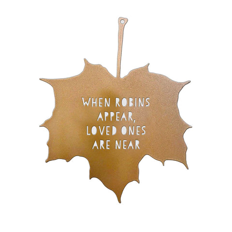 'When Robins Appear' Decorative Leaf