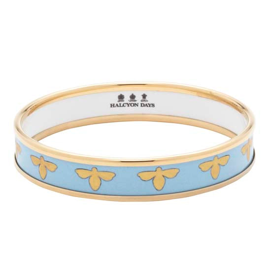 Forget Me Not Blue and Gold Bee Bangle
