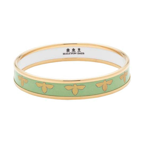 Meadow Green and Gold Bee Bangle