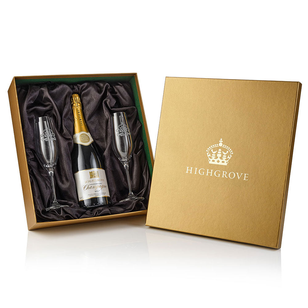 Highgrove Cuvée Champagne & Two Champagne Flutes Gift Set