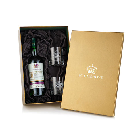 Laphroaig 12-Year-Old Islay Single Malt Whisky & Two Glass Tumblers Gift Set