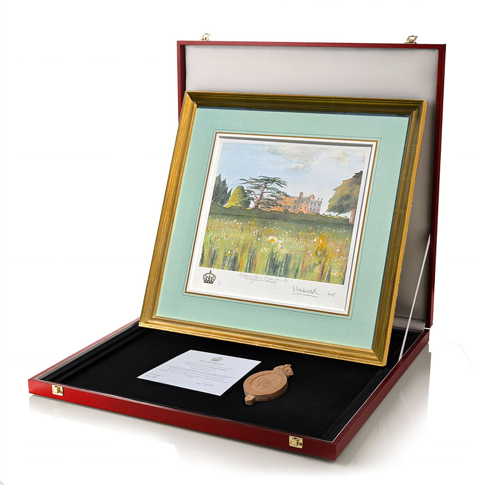 Framed 'Highgrove House, A View from the Wildflower Meadow'  Special-Edition Lithograph inside case