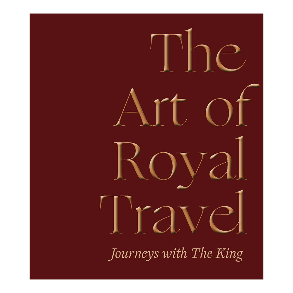 Book cover of 'The Art of Royal Travel' with gold text on a red background