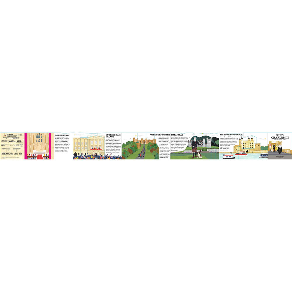 Illustrations of various landmarks on a white background
