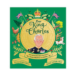 Book cover of 'Our King Charles' with a portrait of a man and decorative elements on a green background.