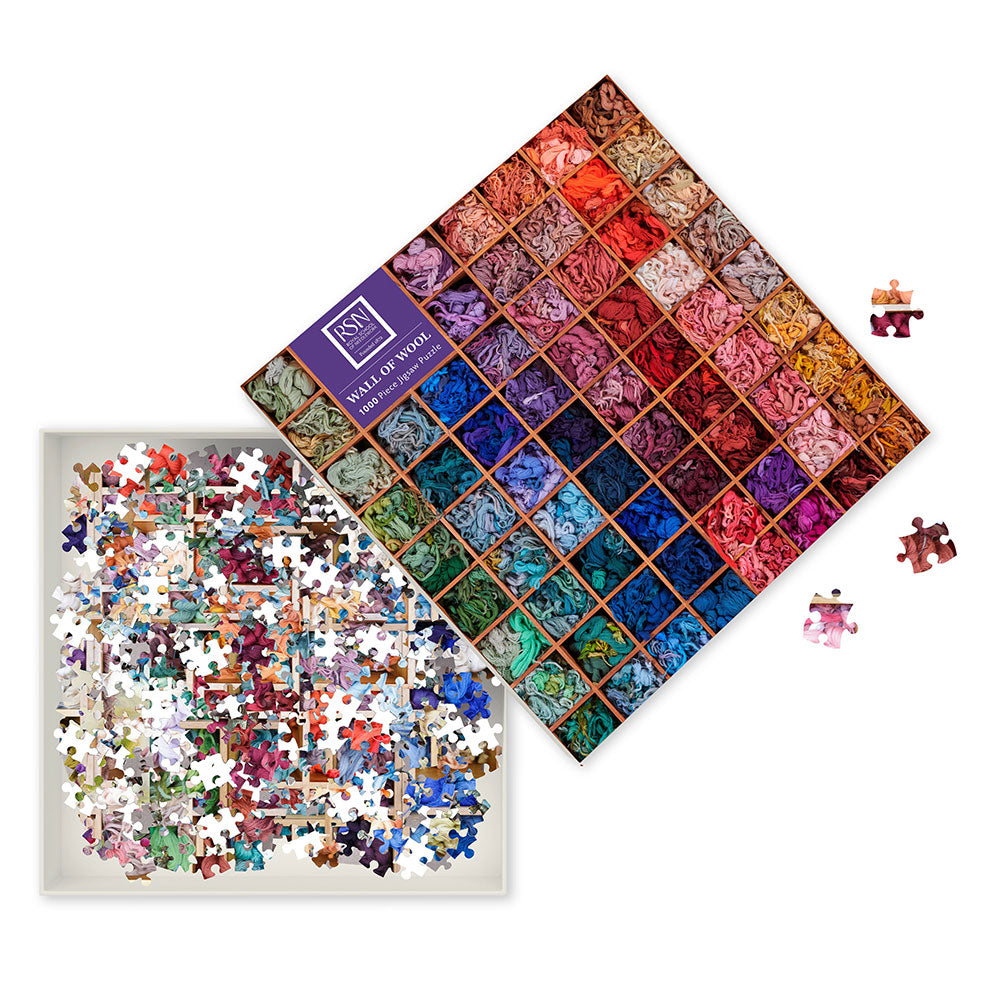 ROYAL SCHOOL OF NEEDLEWORK WALL OF WOOL JIGSAW PUZZLE BOX