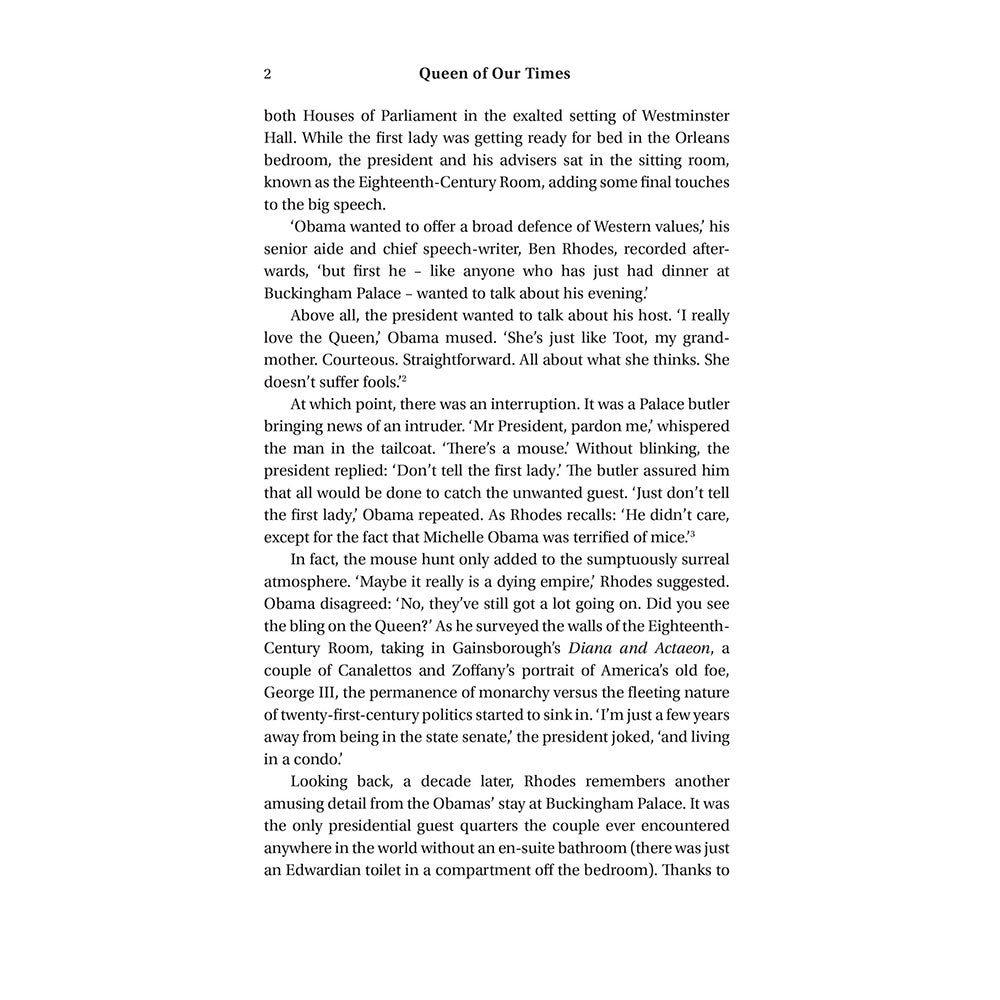 Text document with a passage about a visit to Buckingham Palace, featuring a white background.