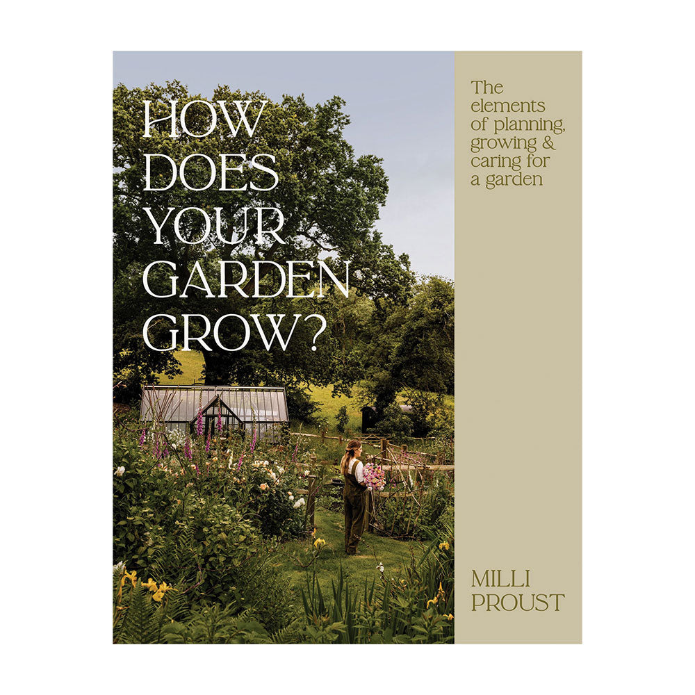 Book cover of 'How Does Your Garden Grow?' with a garden scene and text on a white background