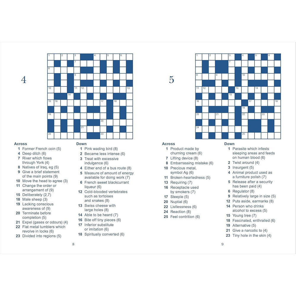 Two crossword puzzles with answers on a white background