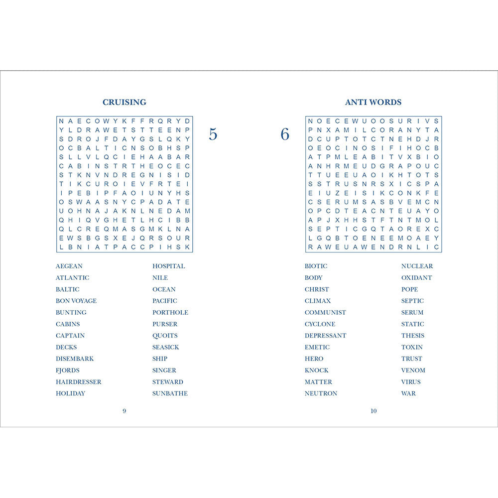 Two crossword puzzles labeled 'Cruising' and 'Anti Words' on a white background.