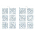 Grid of number puzzles with solutions on a white background