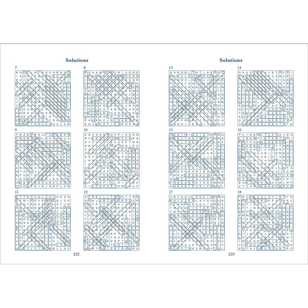 Grid of number puzzles with solutions on a white background