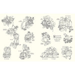 A cream-colored art print featuring black line drawings of various hedgehogs in different poses, accompanied by handwritten-style labels and the text 'Step into the enchanting world of the hedgehog.'.