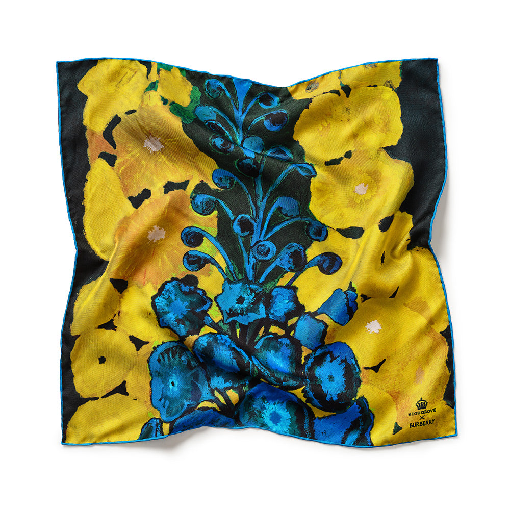 Highgrove X Burberry Yellow Delphinium Silk Scarf