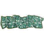 Green and White Meadow Silk Scarf