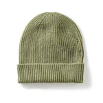 Classic Ribbed Cashmere Beanie Ivy Green