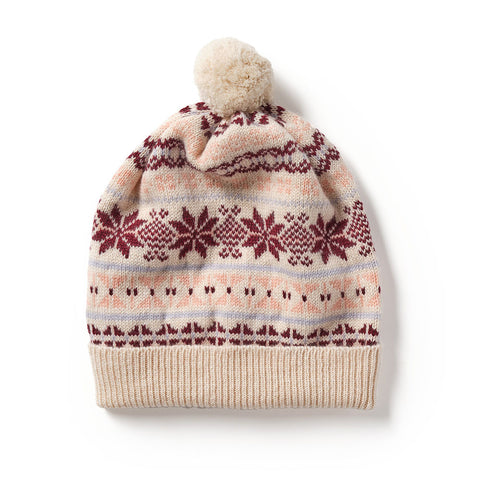 Women's Fair Isle Cashmere Bobble Hat (One Size)