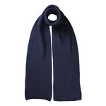 Classic Ribbed Cashmere Scarf Blackberry Blue