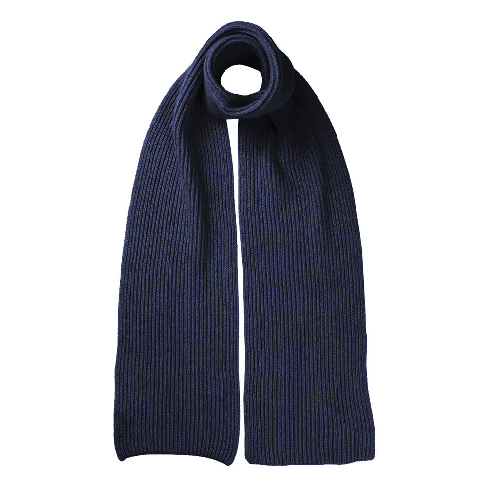 Classic Ribbed Cashmere Scarf Blackberry Blue