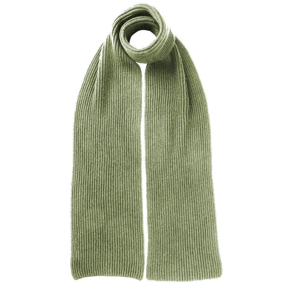 Classic Ribbed Cashmere Scarf Ivy Green