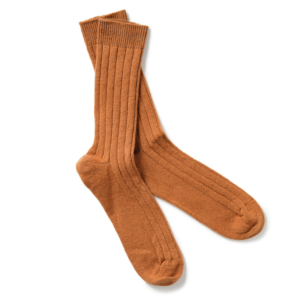Men's Classic Ribbed Cashmere Bed Socks (One Size / Various Colours)