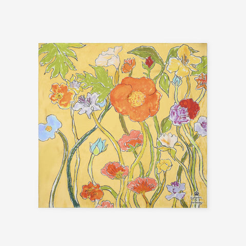 Highgrove X Burberry Cascading Flowers Silk Scarf (Yellow)