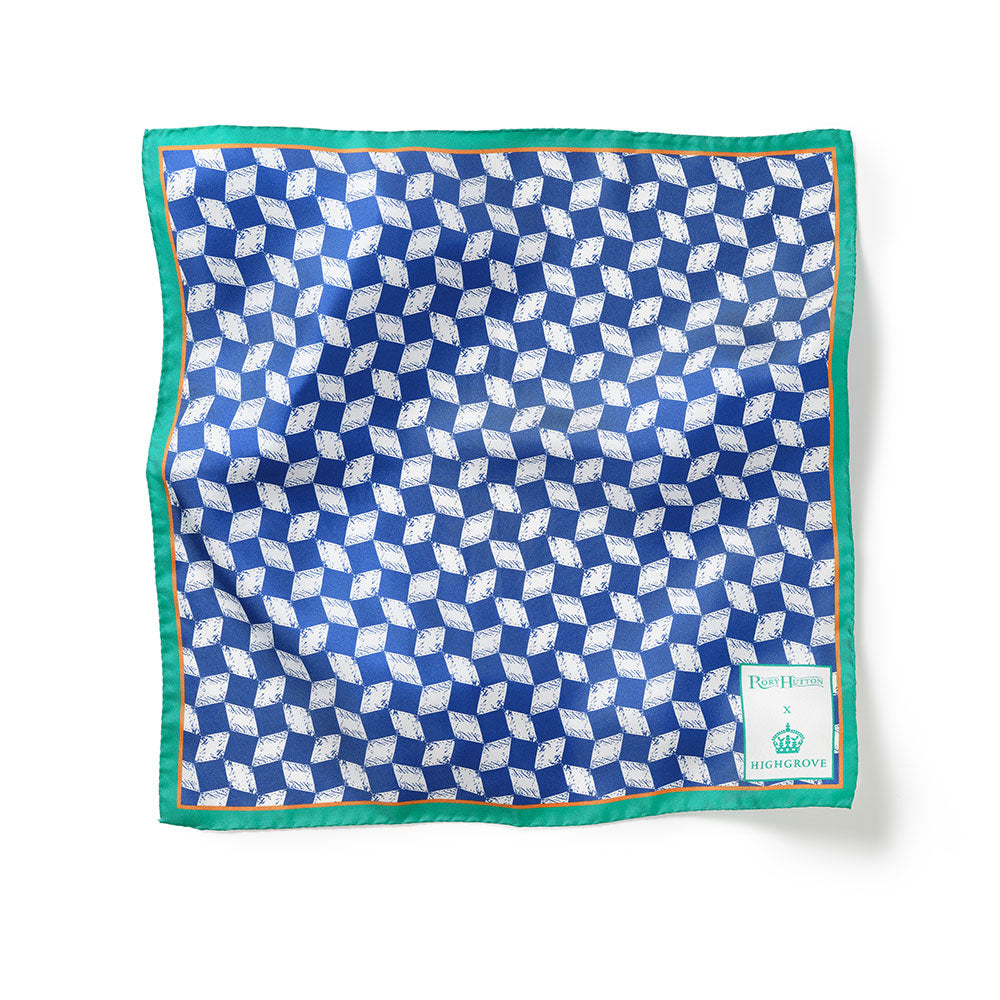 Carpet Garden Silk Pocket Square – Available in Blue & Green