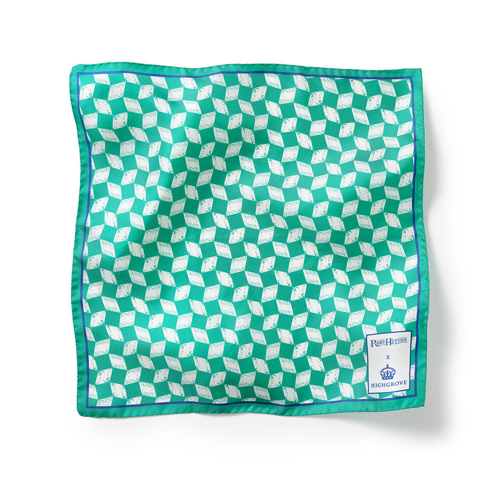 Carpet Garden Silk Pocket Square – Available in Blue & Green