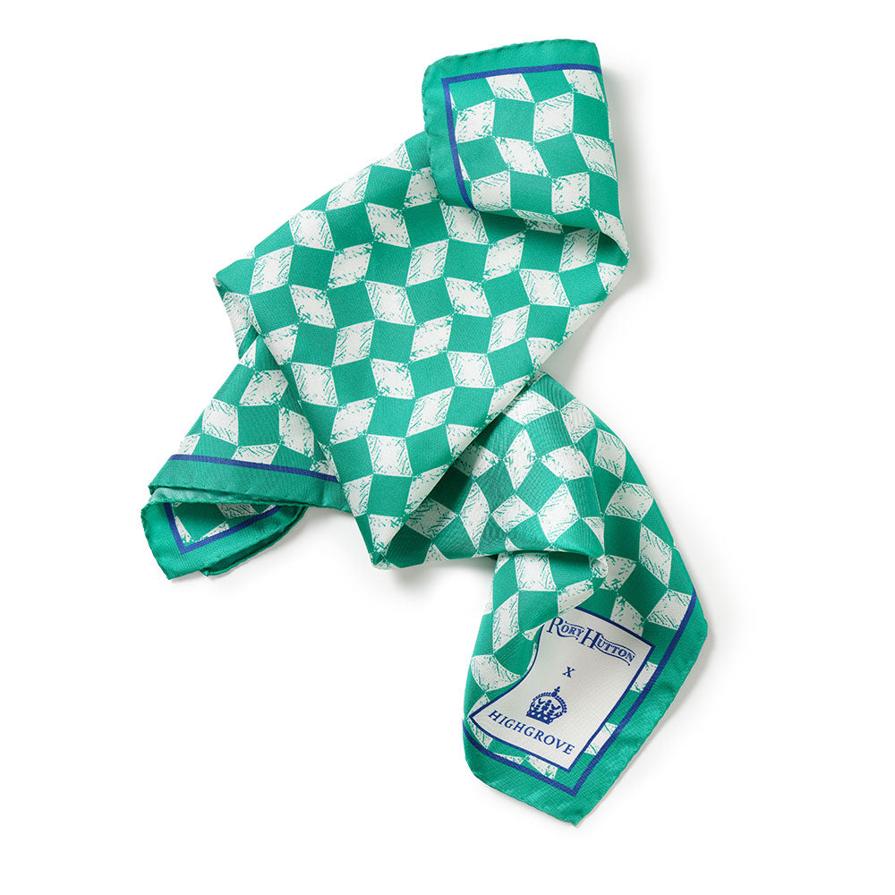 Carpet Garden Silk Pocket Square – Available in Blue & Green