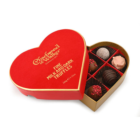 Charbonnel et Walker Red Velvet Heart – Milk & Dark Chocolate Truffle Selection (100g)