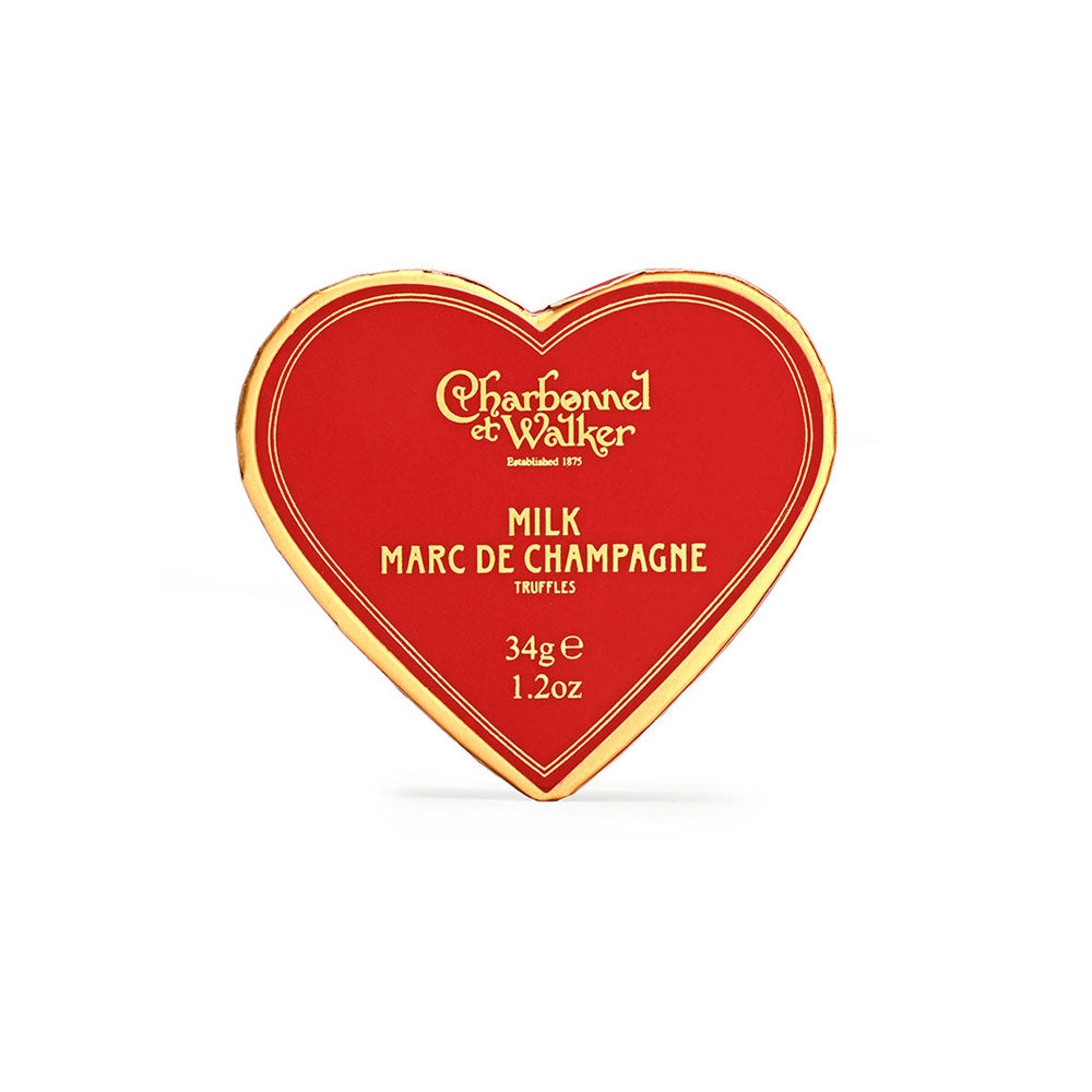 Charbonnel et Walker Mini Red Heart – Milk Marc de Champagne Truffles (34g)