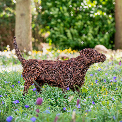 'Tigga' Jack Russell Dog Willow Sculpture