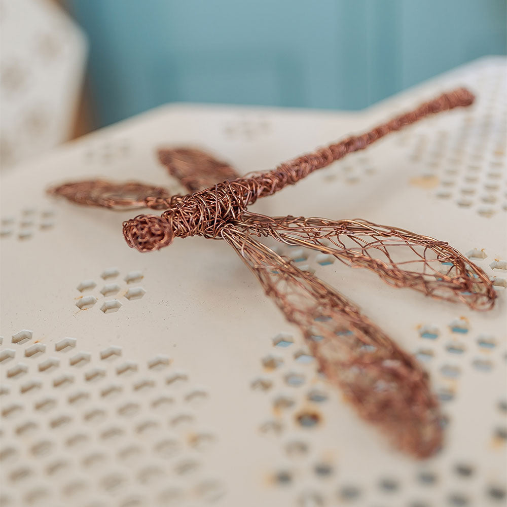Dragonfly Bronze Wire Sculpture
