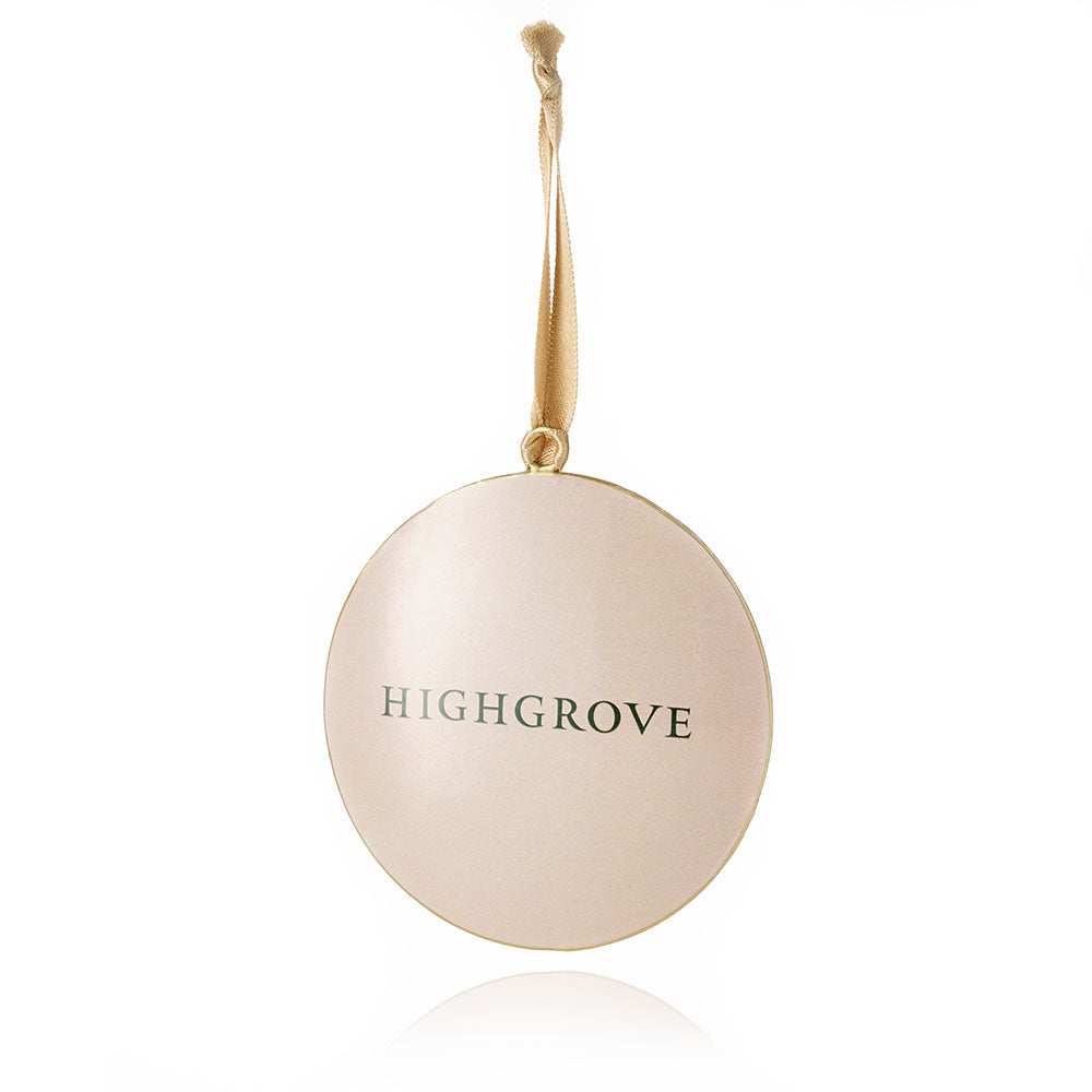 Christmas Tree Decoration - Highgrove Crown Round Tin (Cream)