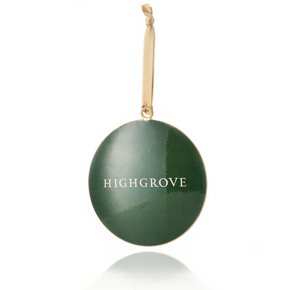 Christmas Tree Decoration - Highgrove Crown Round Tin (Green) 2
