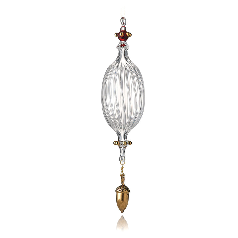 Christmas Decoration - Oval Shape Clear Glass Bauble