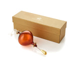 Christmas Decoration - Classic Shape Amber Glass Bauble and Gift Box