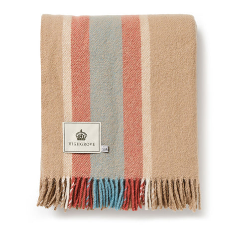 Pure New Wool Throw - Spearmint College-Stripe