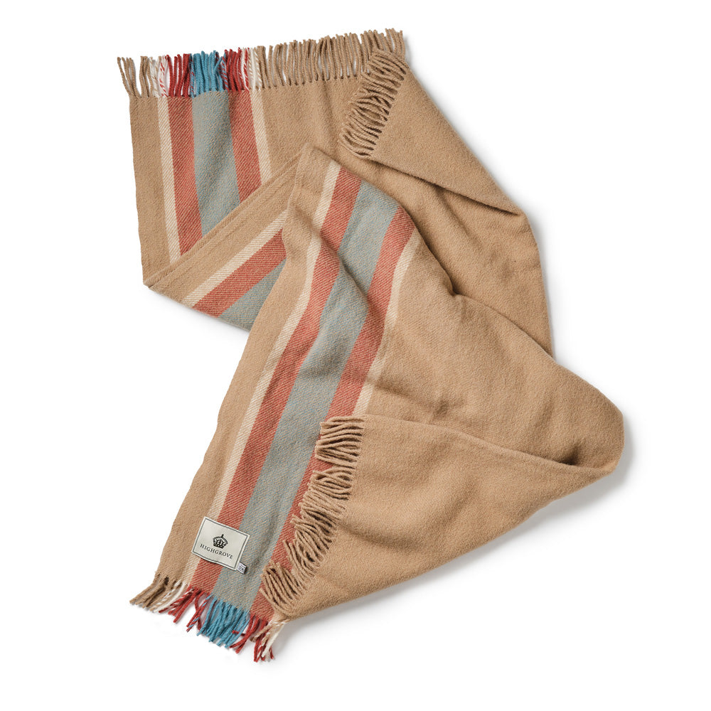 Pure New Wool Throw - Spearmint College-Stripe