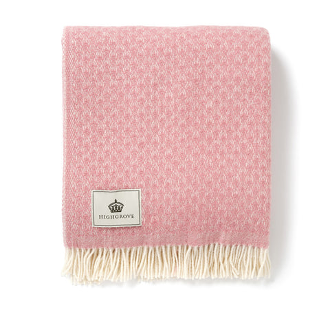 Pure New Wool Throw - Dusky Pink Isobel Crescent